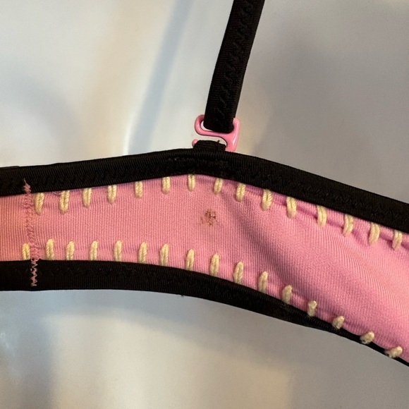 Victoria’s Secret pink & blue & crochet two piece swimsuit bikini size 34B M - Picture 5 of 10